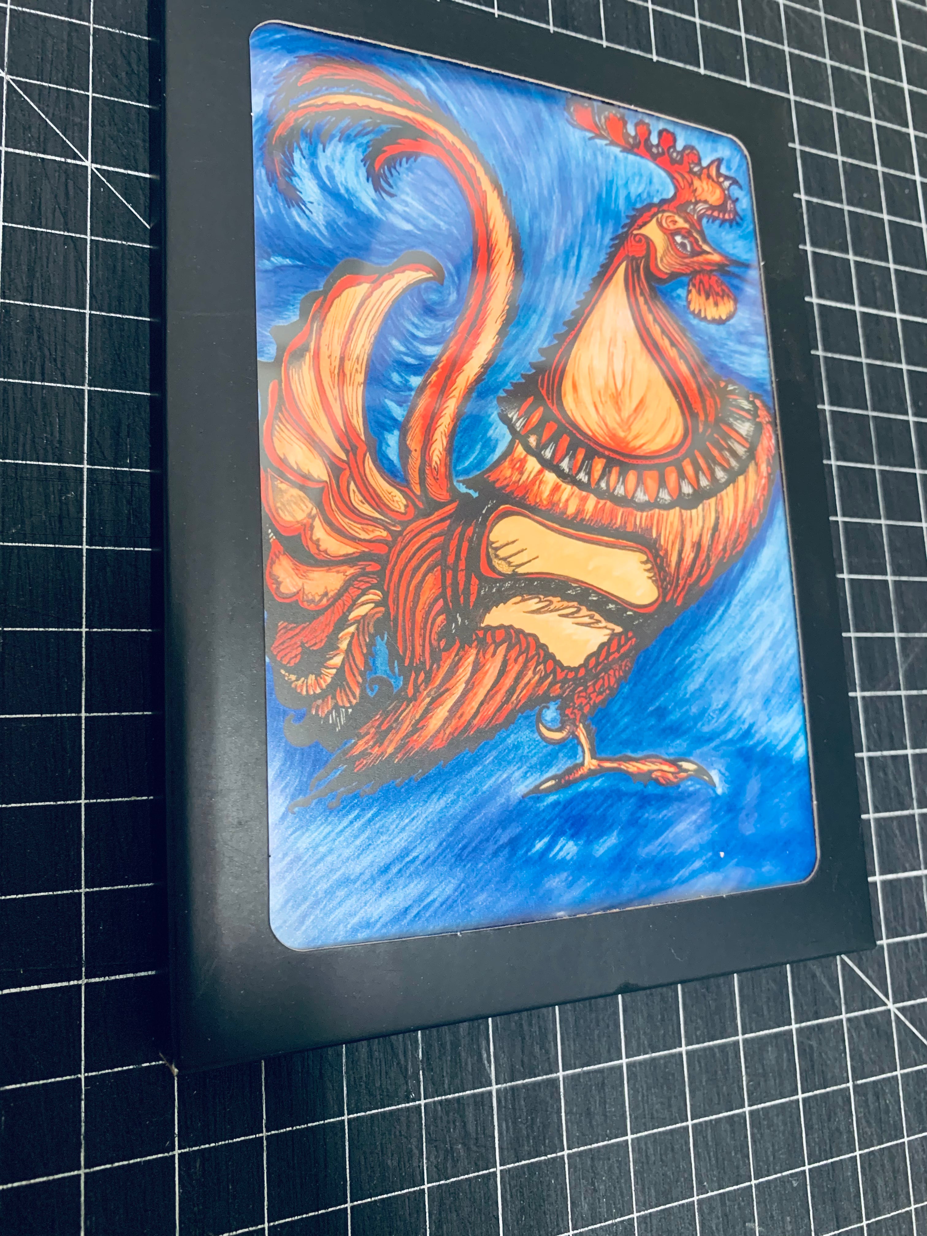 Rooster mini cards – Dina’s Art
